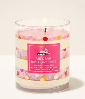 Bath & Body Works MILK BAR Birthday Cake  Scented Candle - SINGLE WICK NEW